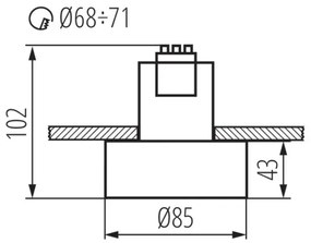 Kanlux 27578 - Beépíthető lámpa MINI RITI 1xGU10/25W/230V fekete