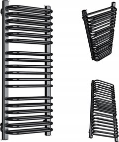 Fürdőszobai Radiátor Függőleges Double 940/300 Fekete Fényes