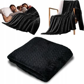 Polár takaró 160x200 Fekete Húsos Ágytakaró Kanapé