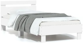 fehér szerelt fa ágykeret fejtámlával 90 x 190 cm