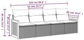 4 részes szürke polyrattan kerti ülőgarnitúra párnákkal