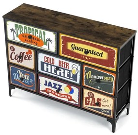 Többszínű MDF Komód 103×30×78 cm. AUK-W2104 BK