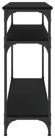 fekete szerelt fa tálalóasztal 100x29x75 cm