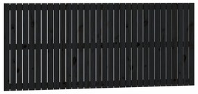 fekete tömör fenyőfa fali fejtámla 204x3x90 cm
