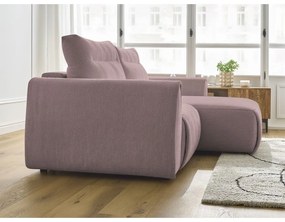 Világos rózsaszín sarokkanapé Aden – Bobochic Paris