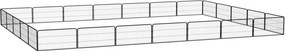 vidaXL 24 paneles fekete porszórt acél kutyakennel 100 x 50 cm