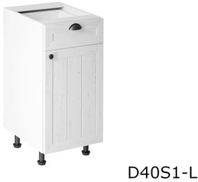 PROWANSJA D40 alsó kombinált konyhaszekrény, 40x82x47, fehér/fenyő Andersen, bal