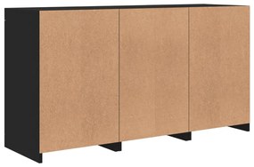 fekete tálalószekrény LED-világítással 123 x 37 x 67 cm