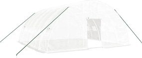 vidaXL fehér acélvázas melegház 36 m² 6 x 6 x 2,85 m