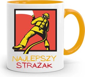 Sárga Bögre Tűzoltónak Legjobb Tűzoltó Ajándék fényképes nyomtatással