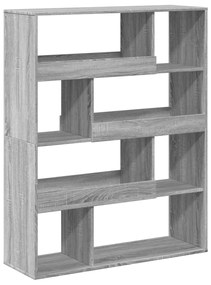 szürke sonoma színű szerelt fa könyvespolc 100 x 33 x 125,5 cm