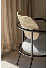 Világosszürke fotel kőrisfa dekorral Eclipse - Teulat