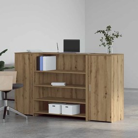 recepciós pult kézműves tölgy 180x50x103,5 cm szerelt fa