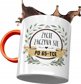 Narancssárga bögre Születésnapra 65 65-es 65-ös, fényképes nyomattal