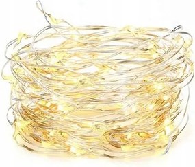 Drót Låmpa 100LED Elemes -meleg Fehér 10m