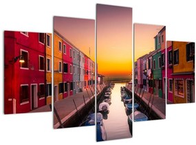 Kép - Naplemente, Burano sziget, Velence, Olaszország (150x105 cm)