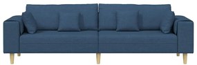 Szövet kanapé párnával Kék 208 cm szövet