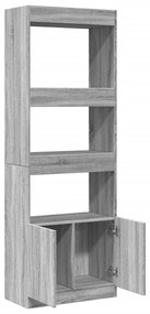 szürke sonoma szerelt fa magasszekrény 63 x 33 x 180 cm