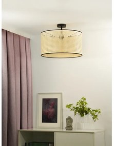 Duolla - Felületre szerelhető csillár ROLLER RATTAN 1xE27/15W/230V átm. 45 cm bézs/fekete