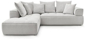 Világosszürke zsenília sarokkanapé (bal oldali-L alakú) Whesley – Bobochic Paris