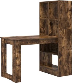 vidaXL Asztal polcokkal Füstölt tölgy 122 x 67 x 145 cm Faanyag