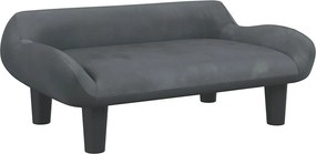 vidaXL sötétszürke bársony kutyaágy 70 x 40 x 24 cm