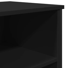fekete szerelt fa tálalószekrény 91 x 35,5 x 74,5 cm