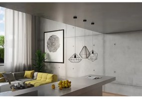 Csillár zsinóron DEMI 1xE27/60W/230V fekete/fehér