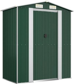 vidaXL zöld horganyzott acél kerti fészer 192x108x223 cm