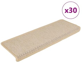 30 db Berber lépcsőszőnyegek öntapadós szizál kinézetű 65x21x4 cm