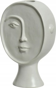 Fehér porcelán váza arccal