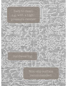 Szürke-elefántcsont színű kültéri-beltéri futószőnyeg 80x250 cm Duet Kona – NORTHRUGS