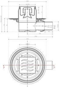 Pestan zuhanyfolyóka Confluo Standard - BURKOLHATÓ - 10 x 10 cm