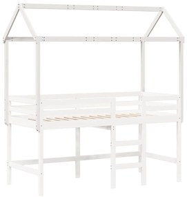 fehér tömör fenyőfa gyerekágytető 207 x 80,5 x 151,5 cm