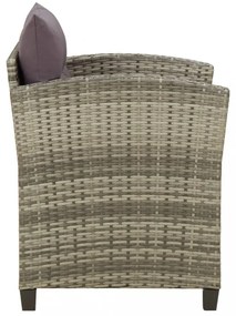 szürke polyrattan kerti szék párnákkal