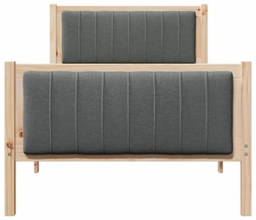 Ágykeret barna és sötétszürke 90 x 200 cm Tömör fenyőfa