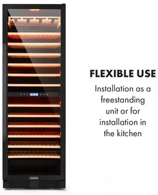 Klarstein Vinovilla Onyx Grande Duo, borhűtő, 425 liter, 165 palack, 3 színű LED világítás, fekete