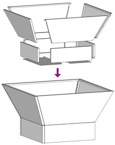 Tűzrakó Barna 60 x 60 x 35 cm Acél