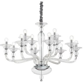 Ideal Lux - Csillár láncon DANIELI 12xE14/40W/230V átm. 94 cm átlátszó