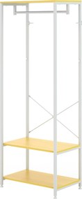 HOMCOM Kabátállvány Cipőtárolóval, Akasztós Raillal és 2 Polccal Előszoba, Hálószoba Számára 60x40x167,5 cm Természetes és Fehér | Aosom