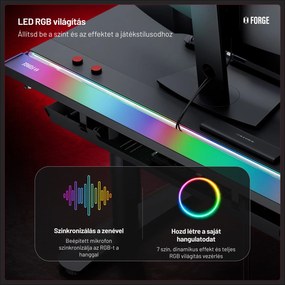 Fekete elektromos gamer asztal Diablo X-Forge 1400