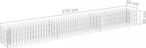 horganyzott acél gabion magaságyás 270 x 30 x 30 cm