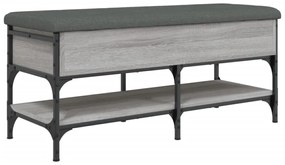 szürke sonoma színű szerelt fa cipőtároló pad 102 x 42 x 45 cm
