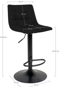 Fekete bárszék szett 2 db-os 88 cm Middelfart – House Nordic