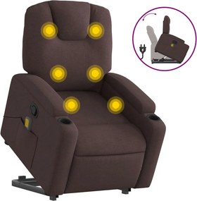 vidaXL sötétbarna szövet dönthető masszázs- és állófotel
