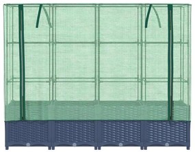 rattan megjelenésű magaságyás melegháztakaróval 160x40x138 cm