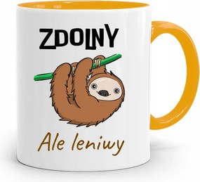 Sárga Vicces Bögre Képes De Lusta Nyomtatott Fotóval