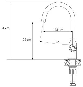 INGRID Q LINE SteelQ acél konyhai csaptelep Nano PVD réz