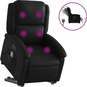 vidaXL elektromos fekete műbőr felállást segítő dönthető masszázsfotel