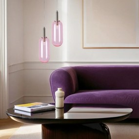 Lila LED függőlámpa üveg búrával ø 13 cm Fiuggi – Candellux Lighting